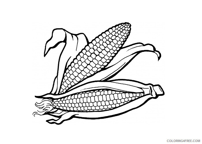 Corn Coloring Pages Vegetables Food Corn1 Printable 2021 564 Coloring4free