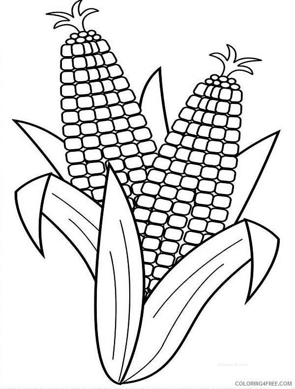 Corn Coloring Pages Vegetables Food Harvesting Corn Printable 2021 569 Coloring4free