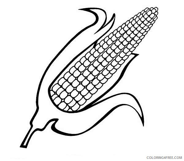 Corn Coloring Pages Vegetables Food Sweet Corn Printable 2021 570 Coloring4free