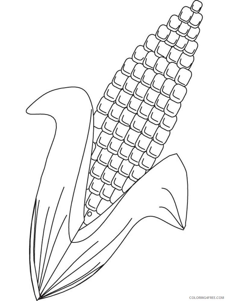 Corn Coloring Pages Vegetables Food Vegetables Corn 2 Printable 2021 572 Coloring4free