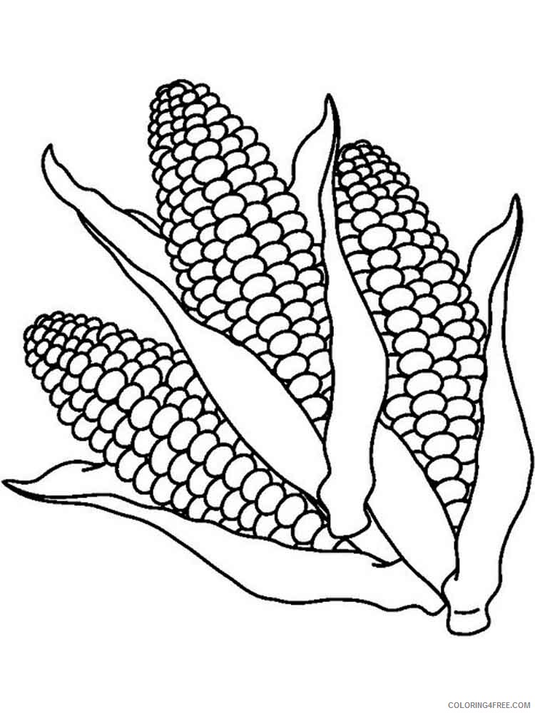 Corn Coloring Pages Vegetables Food Vegetables Corn 3 Printable 2021 573 Coloring4free