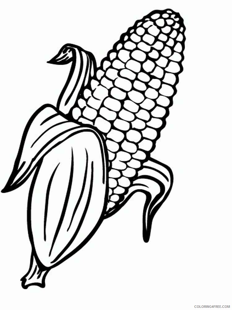 Corn Coloring Pages Vegetables Food Vegetables Corn 7 Printable 2021 574 Coloring4free