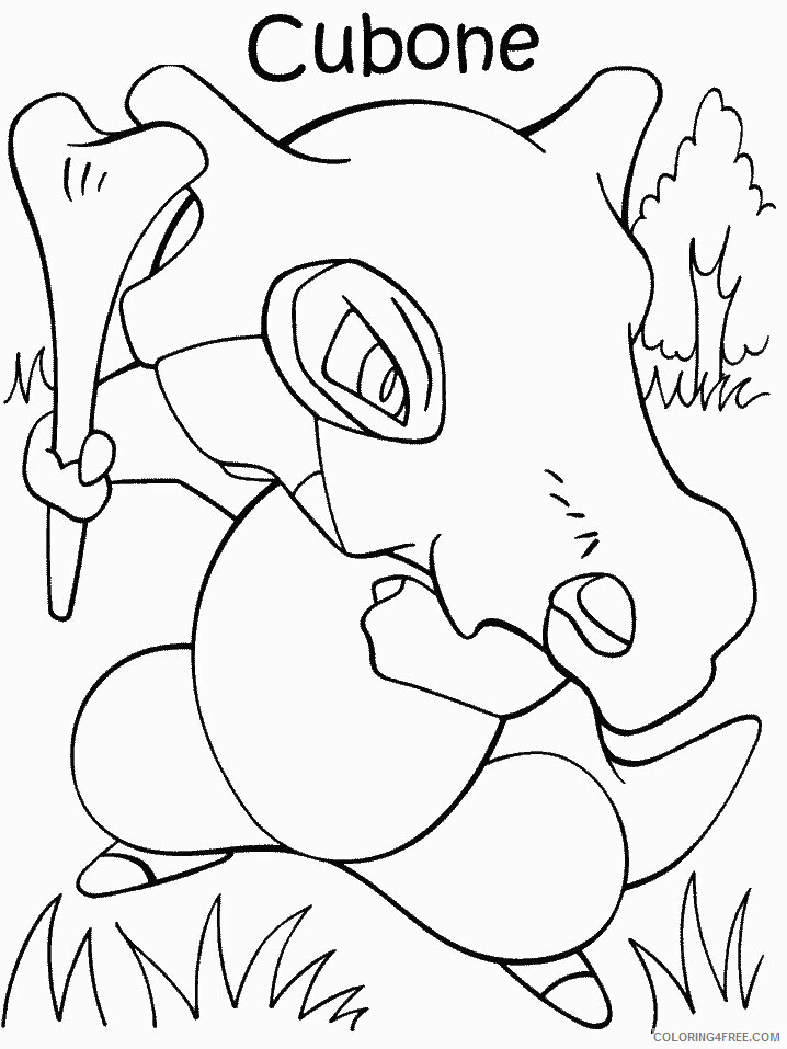 Cubone Pokemon Characters Printable Coloring Pages 57 2 2021 027 Coloring4free