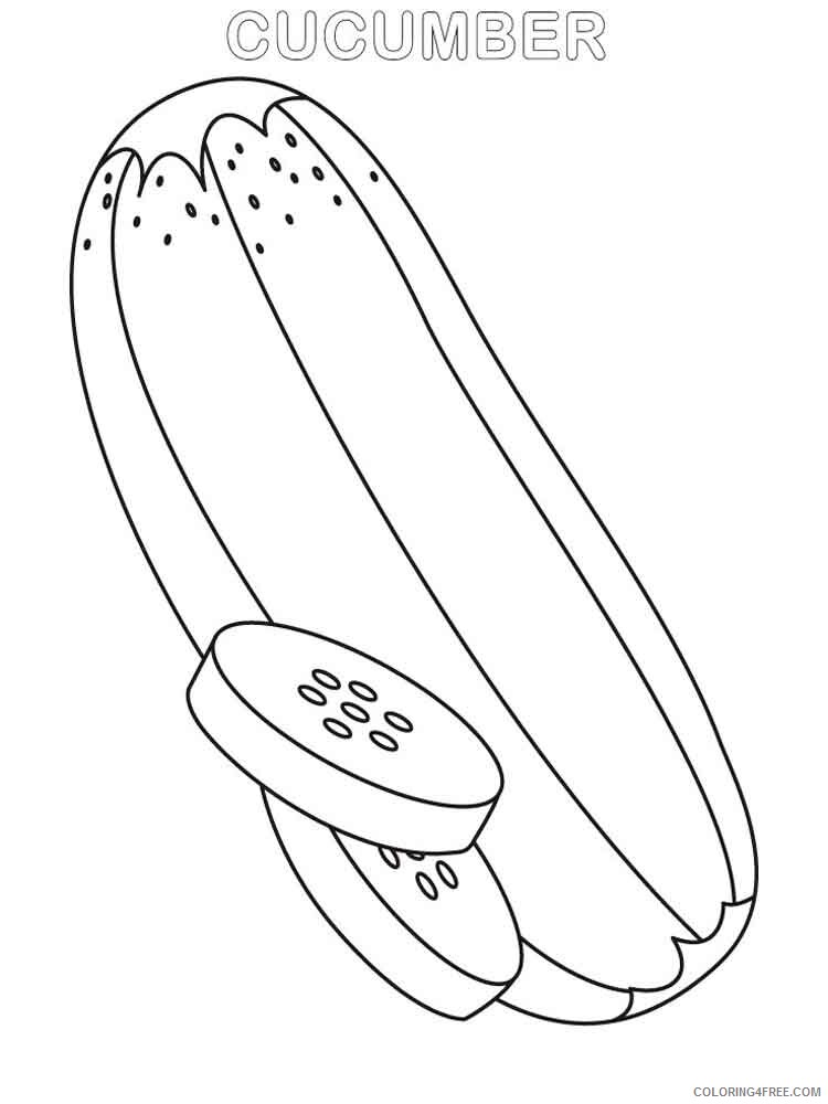 Cucumber Coloring Pages Vegetables Food Vegetables Cucumber Printable 2021 581 Coloring4free