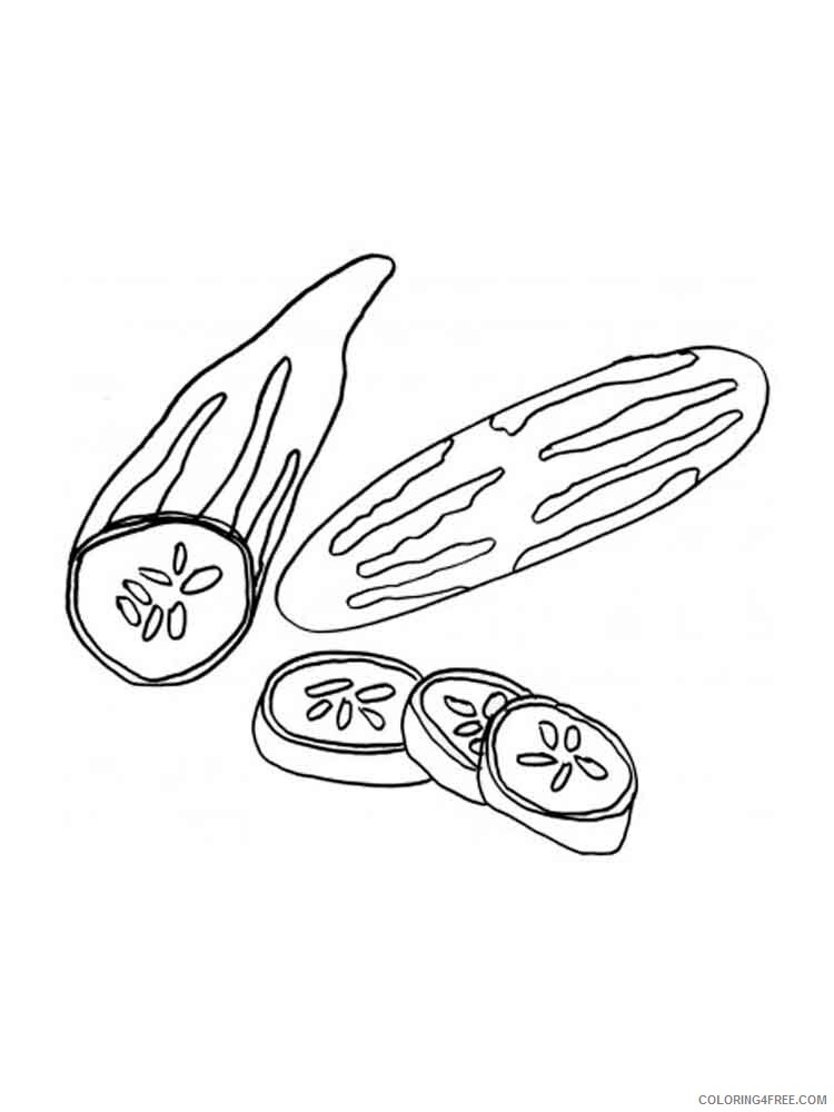 Cucumber Coloring Pages Vegetables Food Vegetables Cucumber Printable 2021 582 Coloring4free