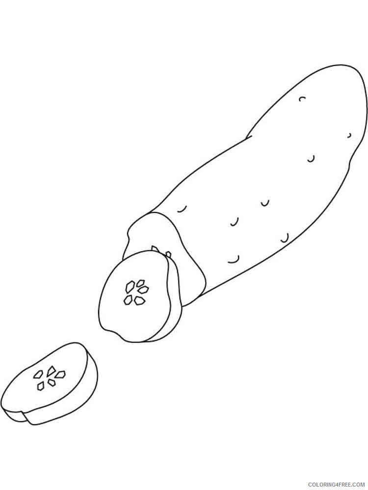 Cucumber Coloring Pages Vegetables Food Vegetables Cucumber Printable 2021 584 Coloring4free