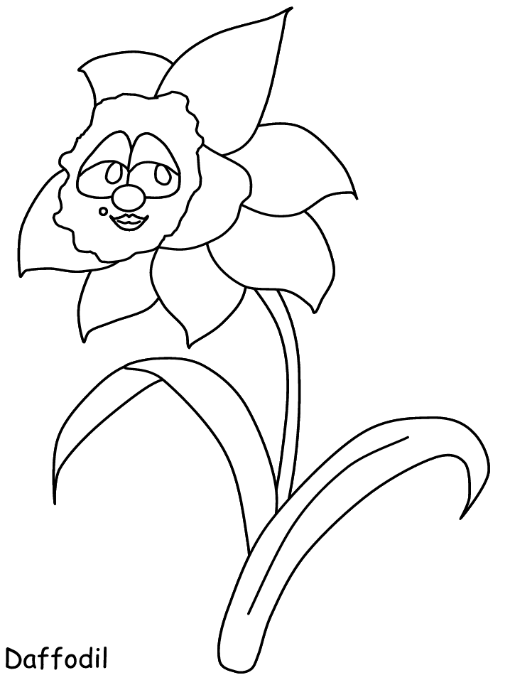 Daffodil Coloring Pages Flowers Nature daffodil cartoon Printable 2021 094 Coloring4free