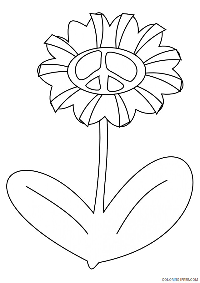 Daisy Coloring Pages Flowers Nature Daisy Peace Printable 2021 121 Coloring4free