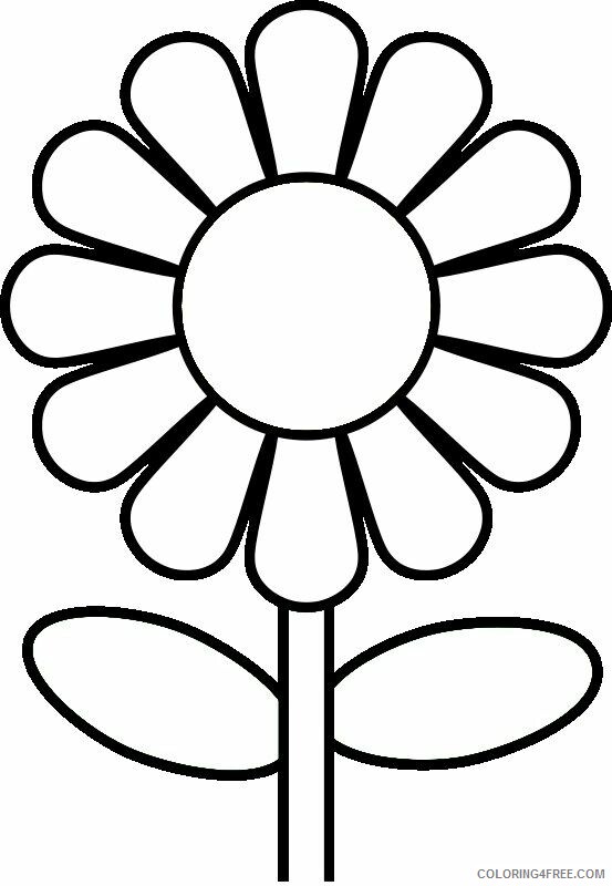 Daisy Coloring Pages Flowers Nature Easy Daisy Flower Printable 2021 123 Coloring4free