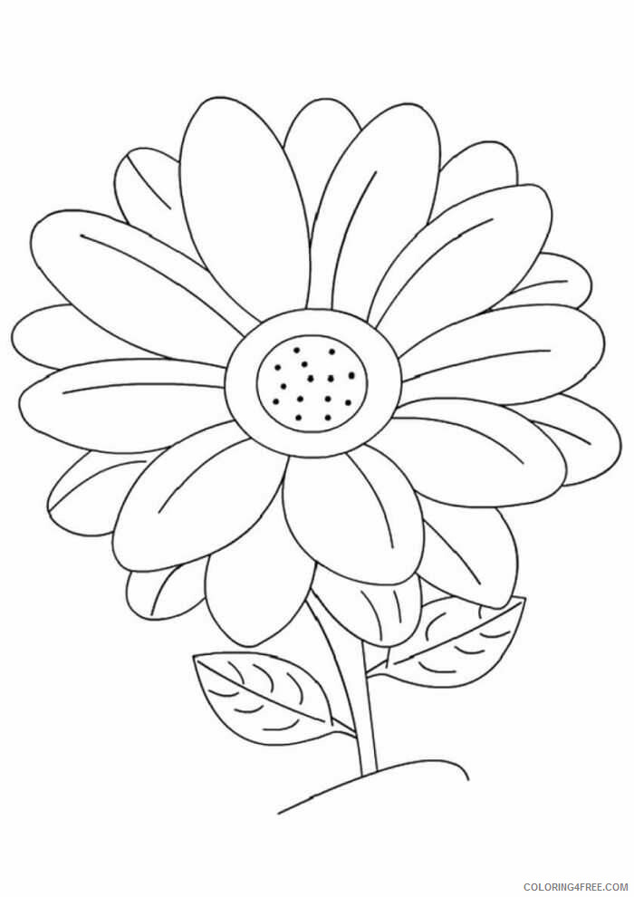 Daisy Coloring Pages Flowers Nature One Daisy Flower Flower Printable 2021 126 Coloring4free