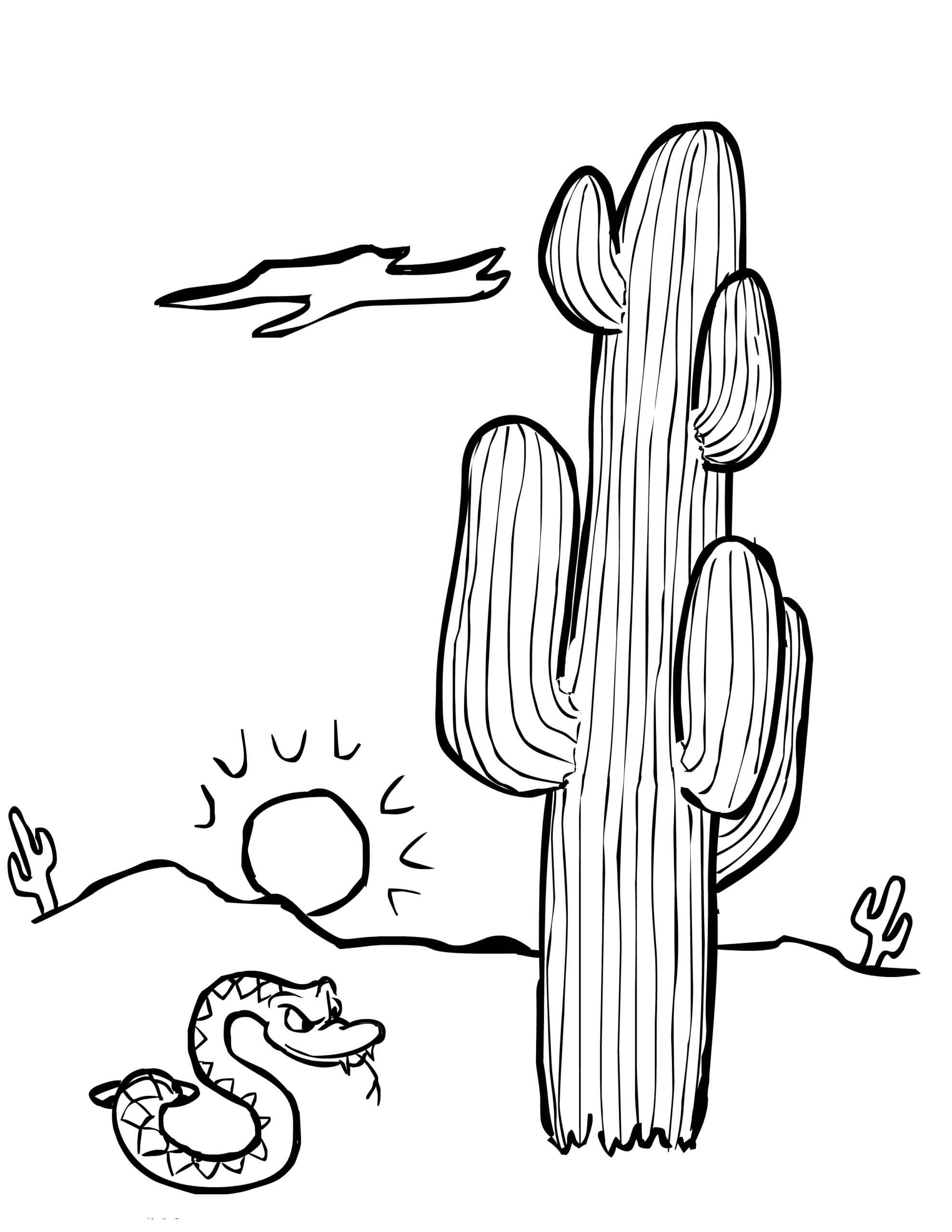 Desert Coloring Pages Nature Desert Cactus Printable 2021 118 Coloring4free