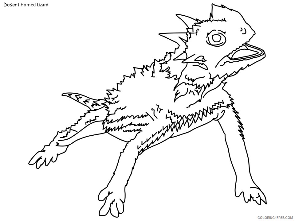 Desert Coloring Pages Nature horned lizard Printable 2021 138 Coloring4free