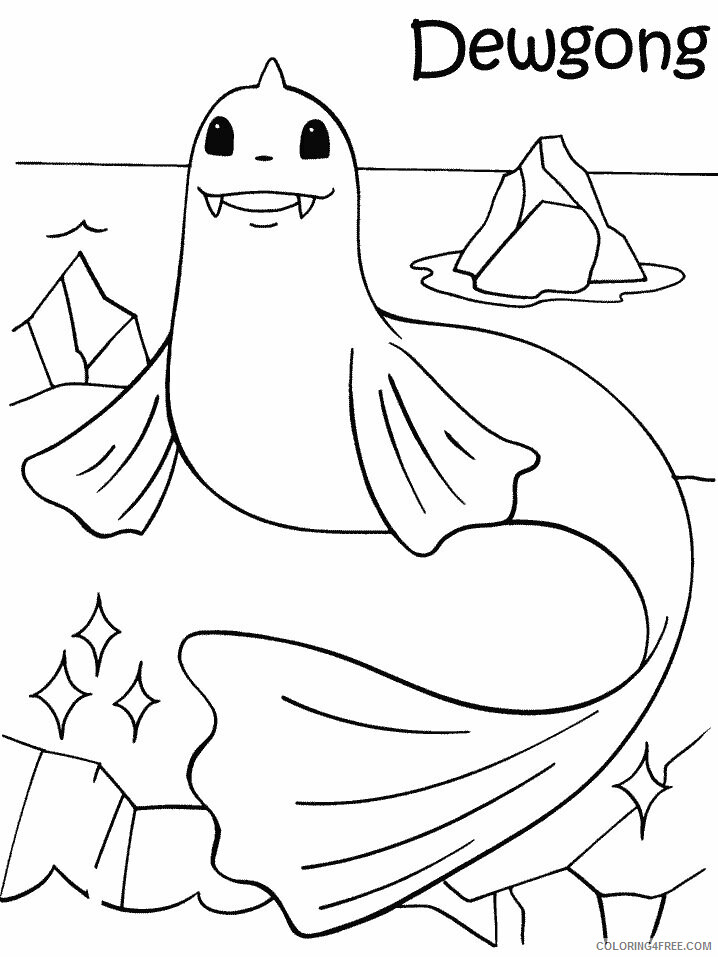 Dewgong Pokemon Characters Printable Coloring Pages 34 2021 028 Coloring4free