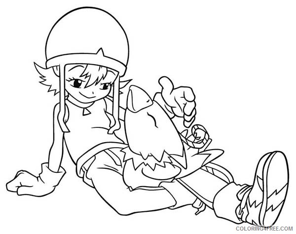 Digimon Printable Coloring Pages Anime Sora Takenouchi and Her Biyomon 2021 0410 Coloring4free