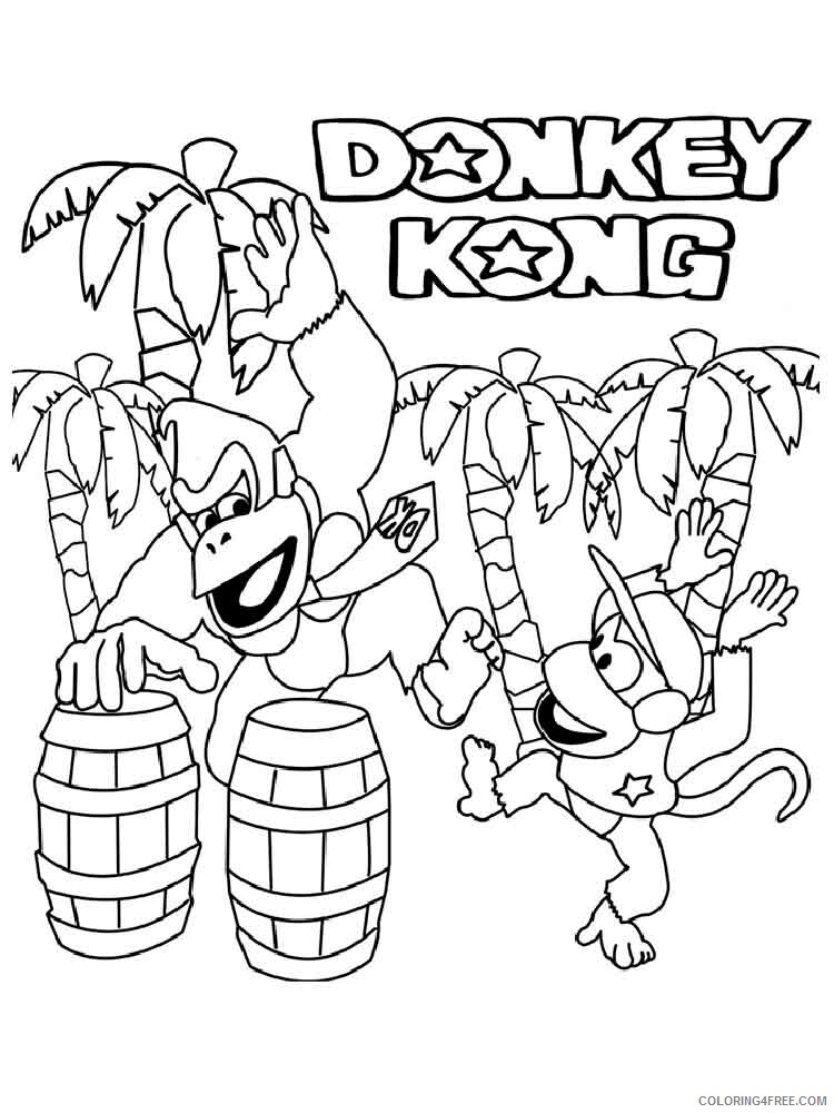 Donkey Kong Coloring Pages Games donkey kong 1 Printable 2021 0197 Coloring4free