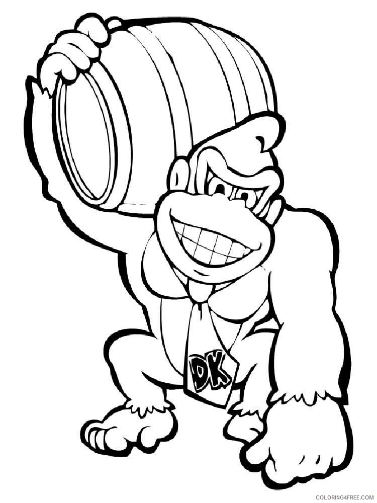 Donkey Kong Coloring Pages Games donkey kong 11 Printable 2021 0199 Coloring4free