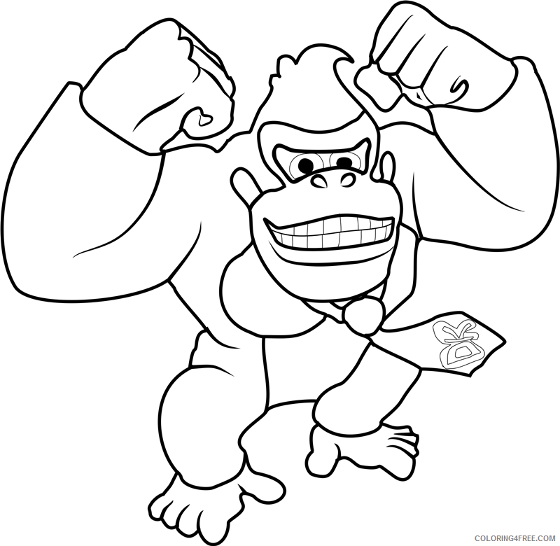 Donkey Kong Coloring Pages Games donkey kong Printable 2021 0195 Coloring4free