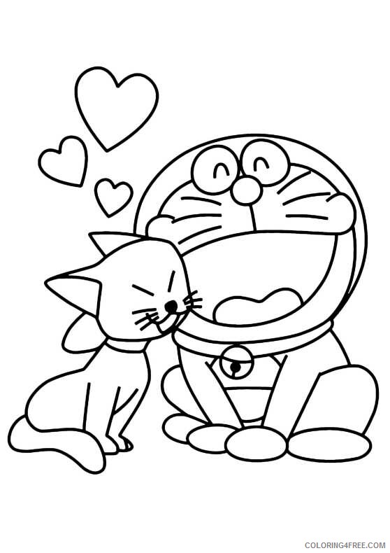 Doraemon Printable Coloring Pages Anime 1531277093_doraemon with cat a4 2021 0422 Coloring4free