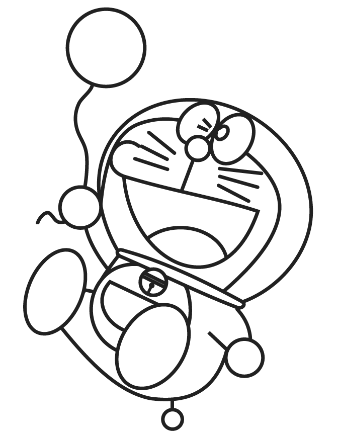 Doraemon Printable Coloring Pages Anime 1531277988_doraemon with a balloon a4 2021 0426 Coloring4free