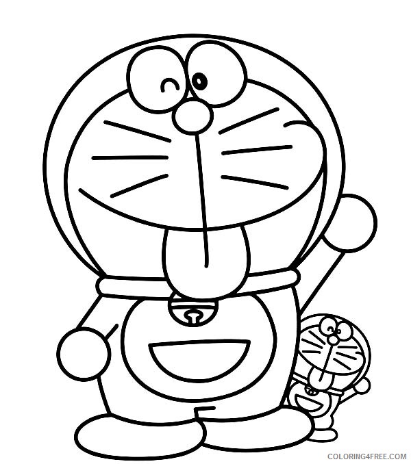 Doraemon Printable Coloring Pages Anime 1540782452_doraemon with little twins of him in doraemon for kids 2021 0429 Coloring4free