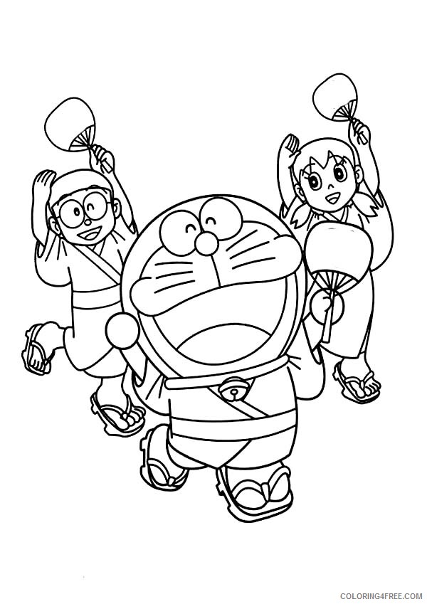 Doraemon Printable Coloring Pages Anime 1540784753_nobita shizuka and doraemon wearing yukata dance together 2021 0432 Coloring4free