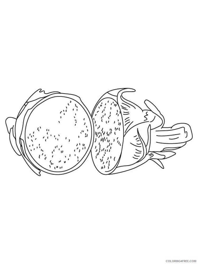 Dragon Fruit Coloring Pages Fruits Food Dragon fruits 2 Printable 2021 176 Coloring4free