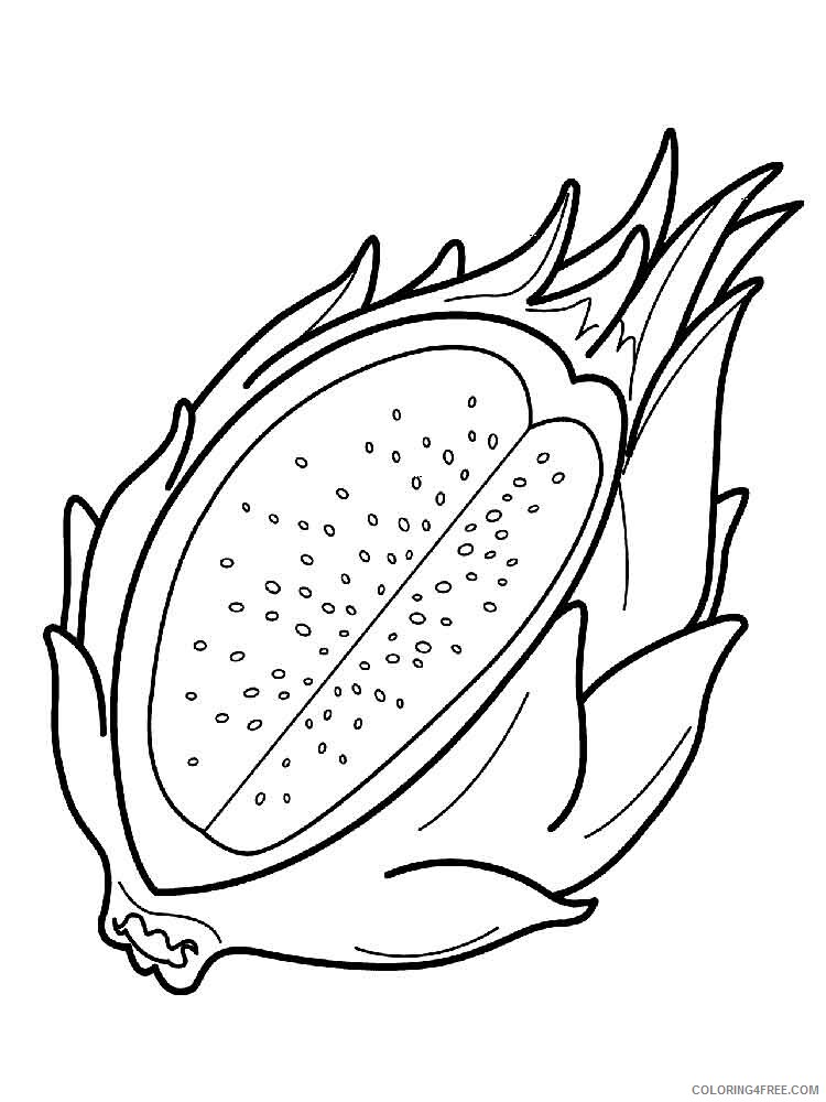 Dragon Fruit Coloring Pages Fruits Food Dragon fruits 6 Printable 2021 178 Coloring4free