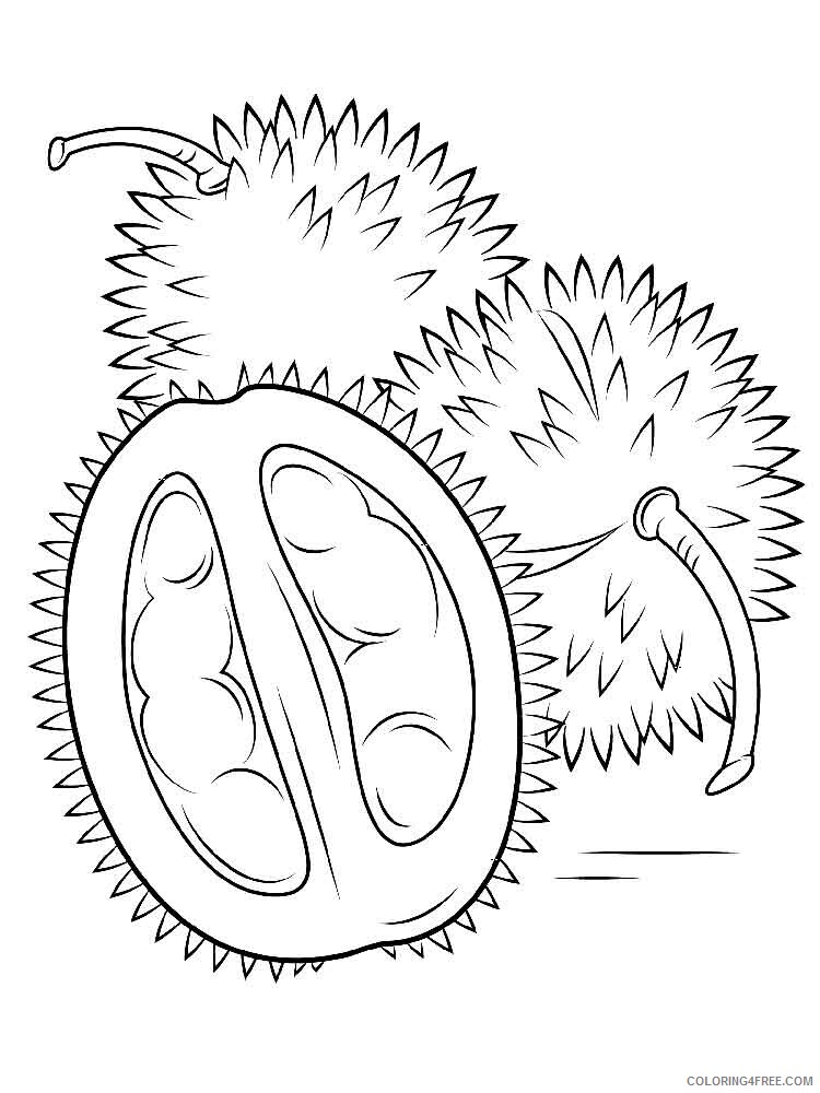 Durian Coloring Pages Fruits Food Durian fruits 4 Printable 2021 181 Coloring4free