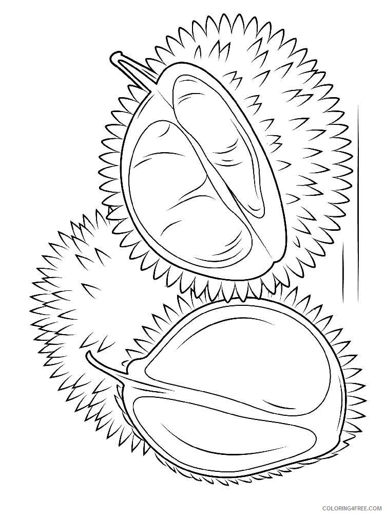 Durian Coloring Pages Fruits Food Durian fruits 5 Printable 2021 182 Coloring4free