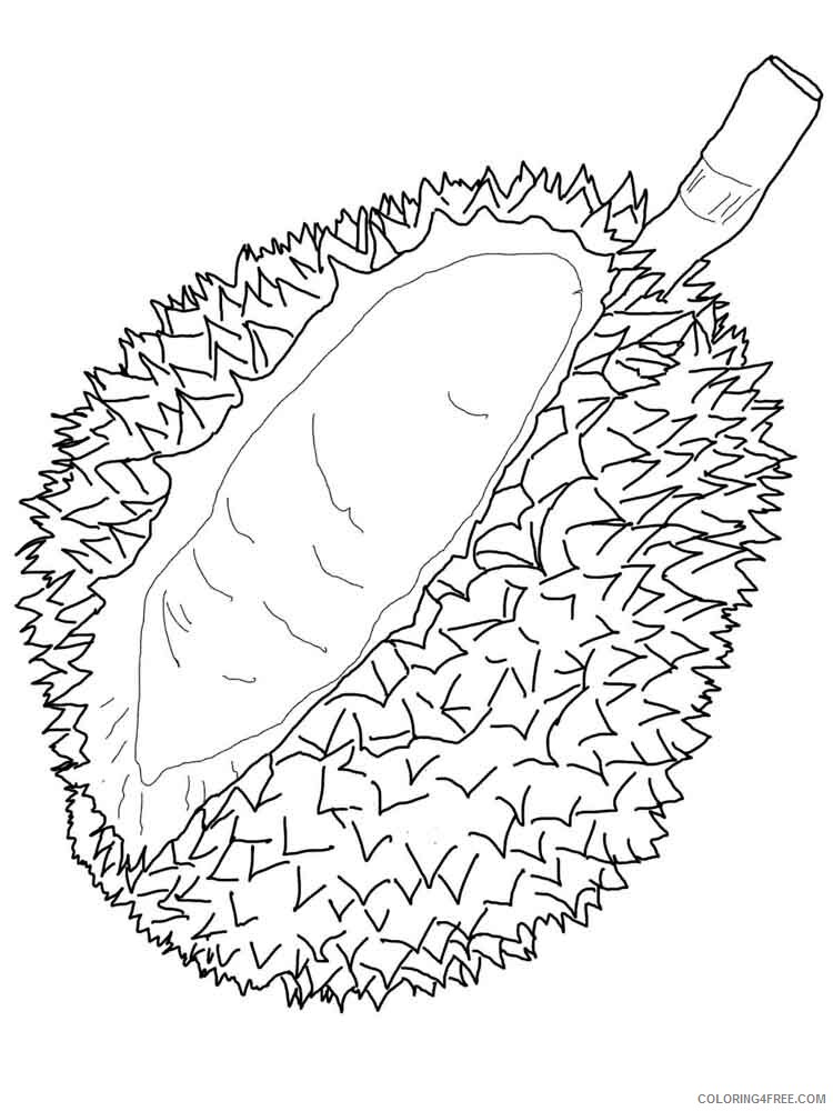 Durian Coloring Pages Fruits Food Durian fruits 7 Printable 2021 184 Coloring4free
