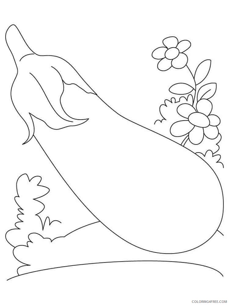 Eggplant Coloring Pages Vegetables Food Vegetables Eggplant 3 Printable 2021 590 Coloring4free