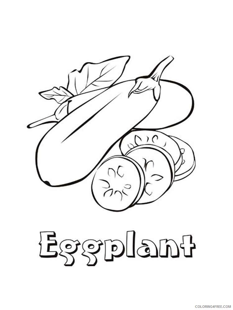 Eggplant Coloring Pages Vegetables Food Vegetables Eggplant 8 Printable 2021 594 Coloring4free