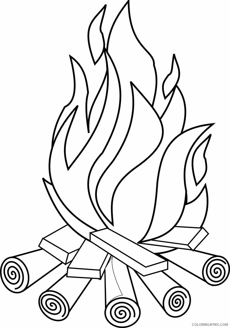 Fire Coloring Pages Nature Bonfire Printable 2021 179 Coloring4free