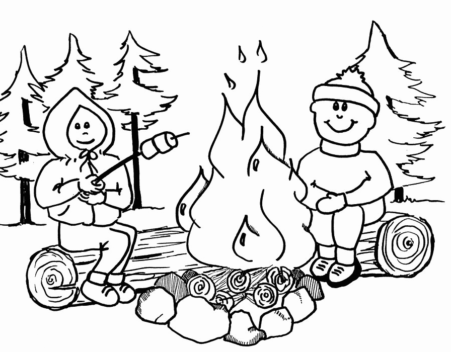 Fire Coloring Pages Nature Camp Fire Printable 2021 182 Coloring4free