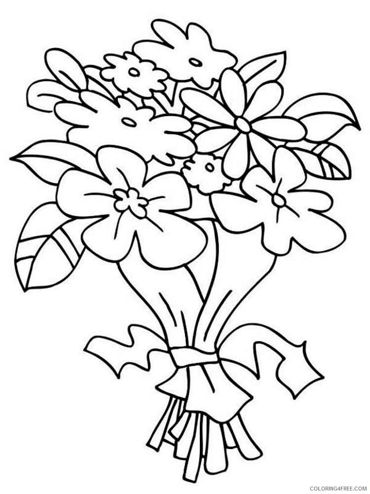 Flower Bouquet Coloring Pages Flowers Nature Flower Bouquet 1 Printable 2021 134 Coloring4free