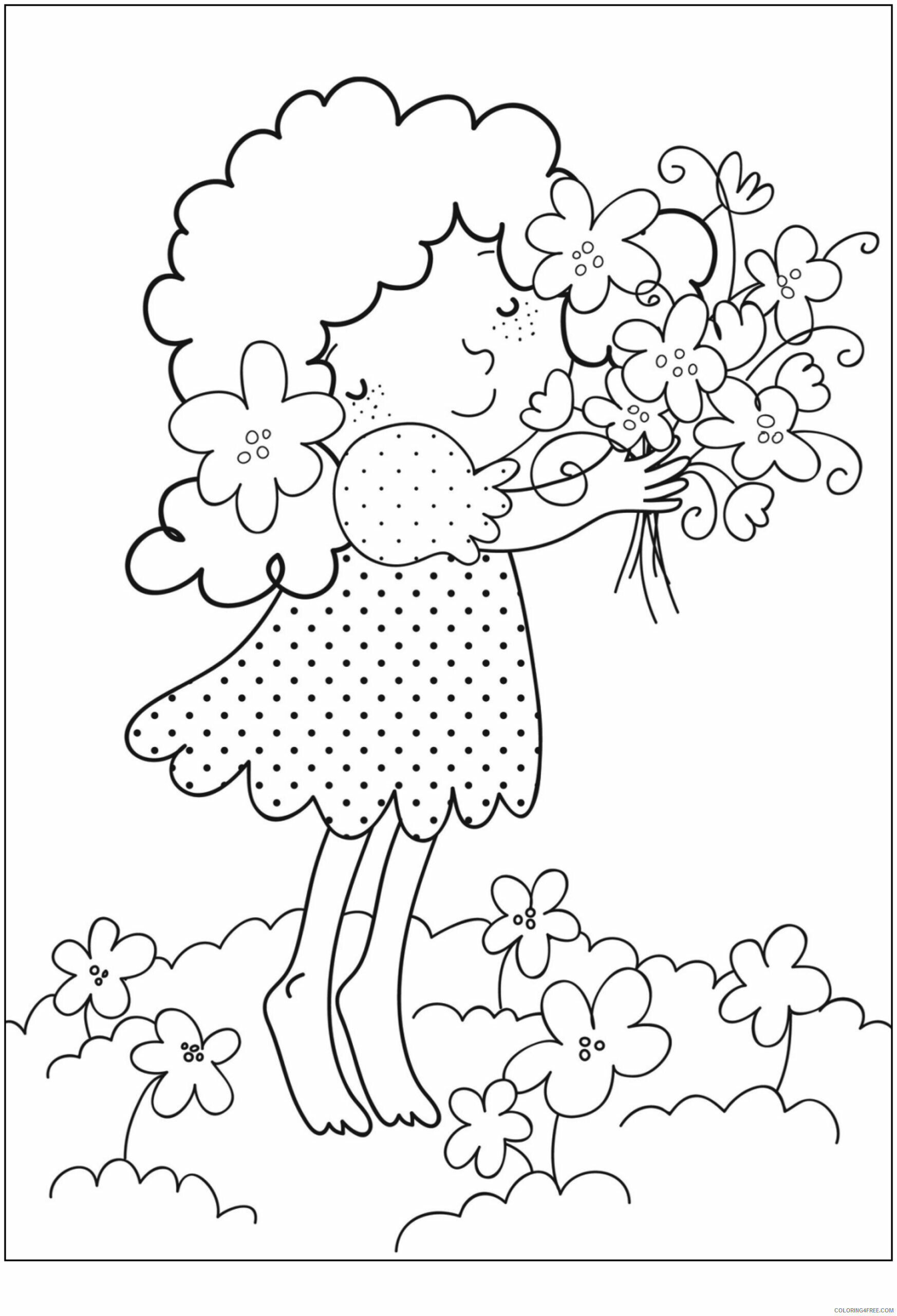 Flower Bouquet Coloring Pages Flowers Nature download flower Printable 2021 133 Coloring4free