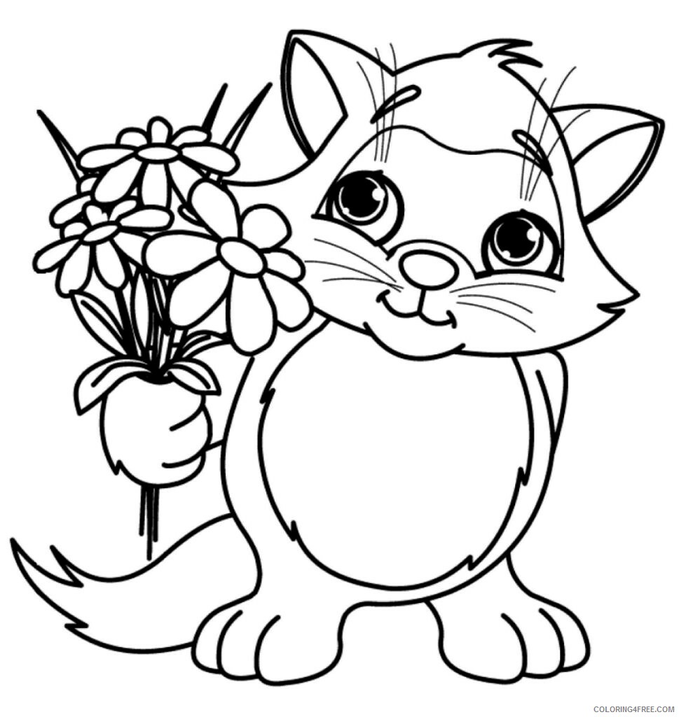 Flower Bouquet Coloring Pages Flowers Nature easy flower bouquet Printable 2021 Coloring4free
