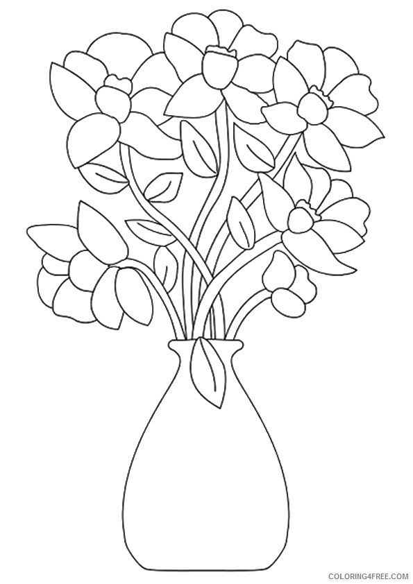 Flower Bouquet Coloring Pages Flowers Nature flower bouquest Printable 2021 132 Coloring4free