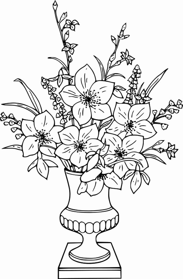Flower Pot Coloring Pages Flowers Nature Elegant Flower Pot Printable 2021 148 Coloring4free