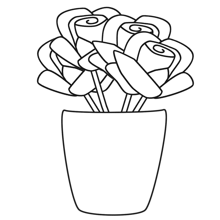 Flower Pot Coloring Pages Flowers Nature Flower Pot Printable 2021 149 Coloring4free