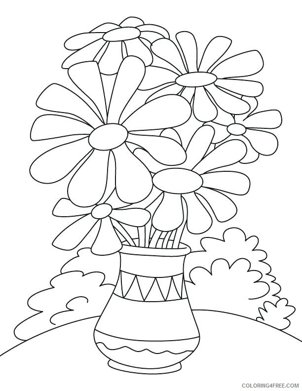 Flower Pot Coloring Pages Flowers Nature Flower Pot Printable 2021 154 Coloring4free