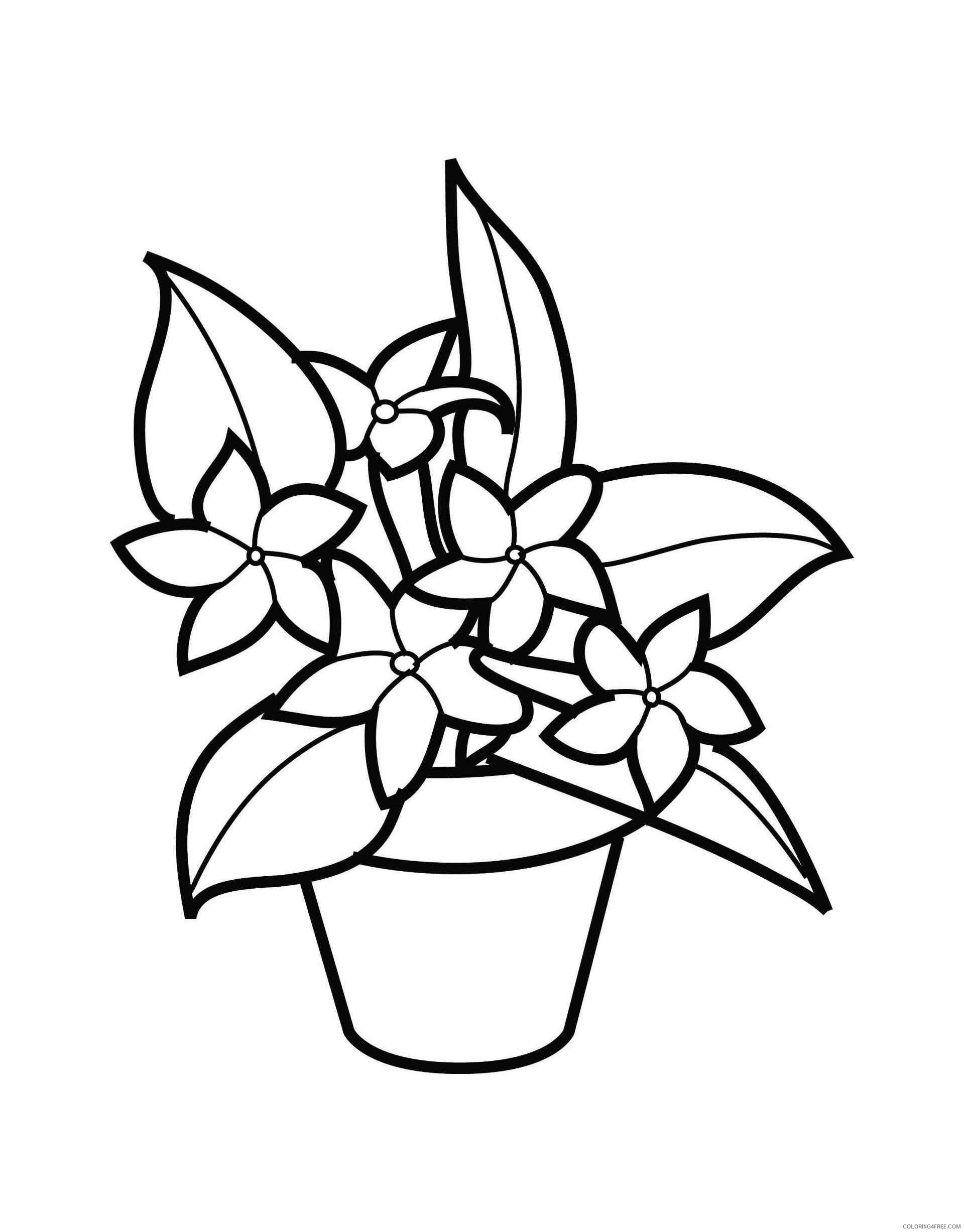 Flower Pot Coloring Pages Flowers Nature Flowers in a Pot Printable 2021 155 Coloring4free