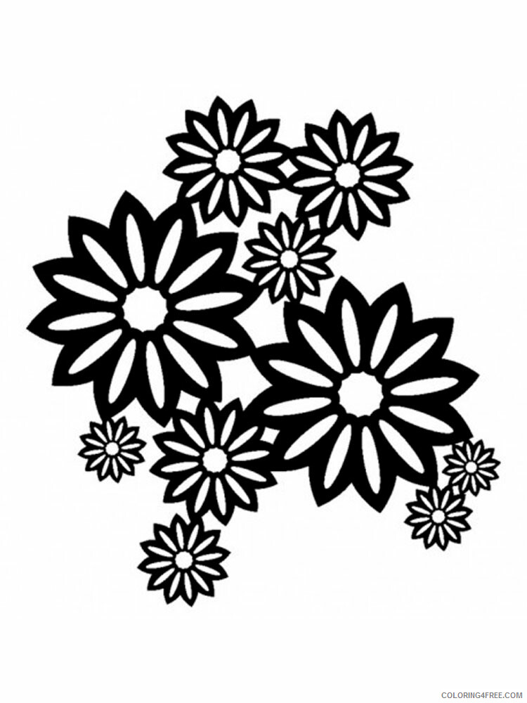 Flower Stencils Coloring Pages Flowers Nature flower stencils 10 Printable 2021 161 Coloring4free