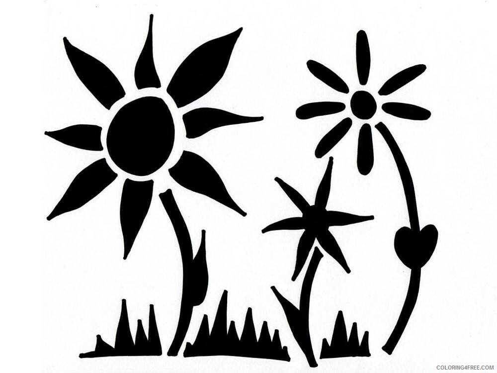 Flower Stencils Coloring Pages Flowers Nature flower stencils 16 Printable 2021 165 Coloring4free