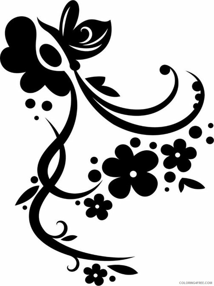 Flower Stencils Coloring Pages Flowers Nature flower stencils 20 Printable 2021 167 Coloring4free