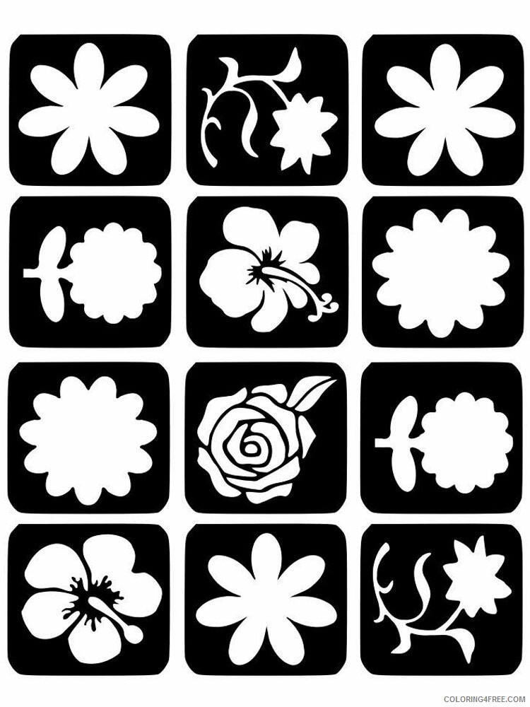 Flower Stencils Coloring Pages Flowers Nature flower stencils 22 Printable 2021 169 Coloring4free