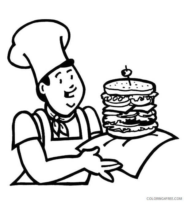 Food Coloring Pages Food Breakfast with Fast Food the Big Burger Printable 2021 Coloring4free