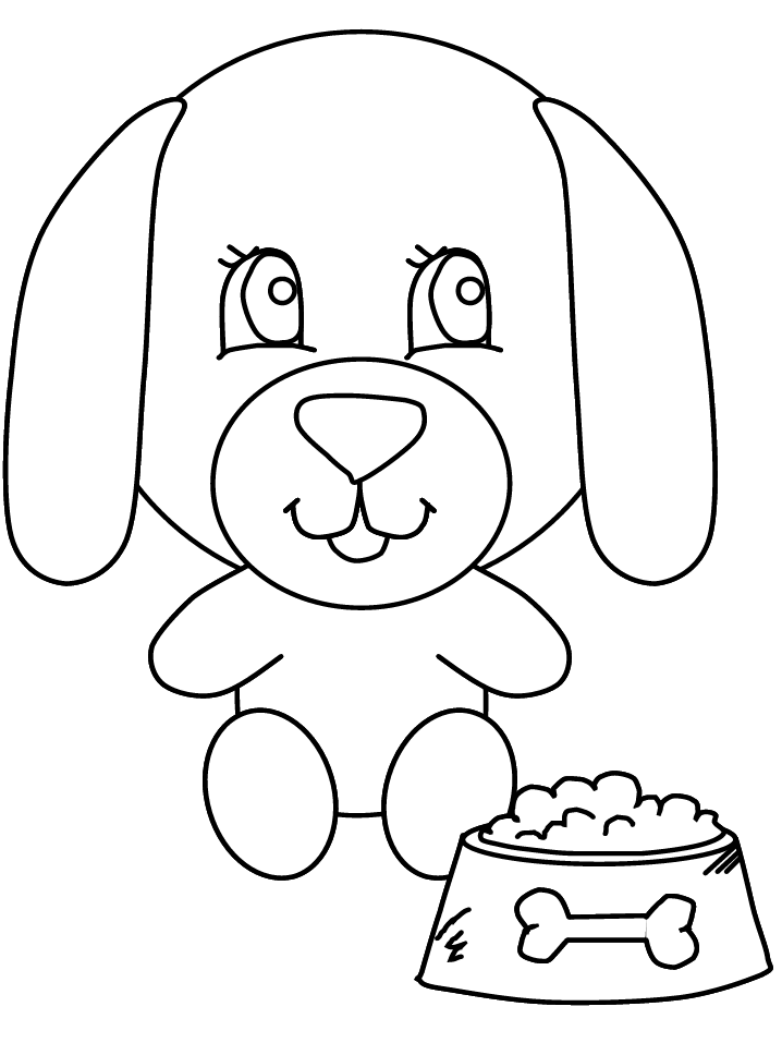 Food Coloring Pages Food dog with food Printable 2021 084 Coloring4free