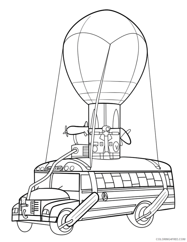 Fortnite Coloring Pages Games battle bus Printable 2021 0255 Coloring4free