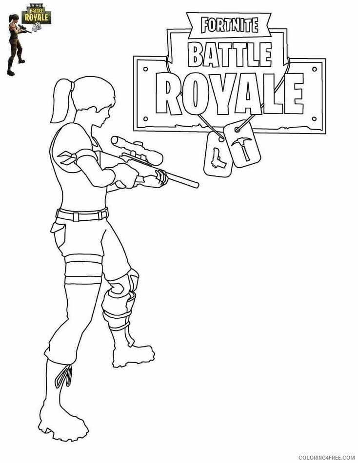 Fortnite Coloring Pages Games girl in fortnite battle royale Printable 2021 0231 Coloring4free